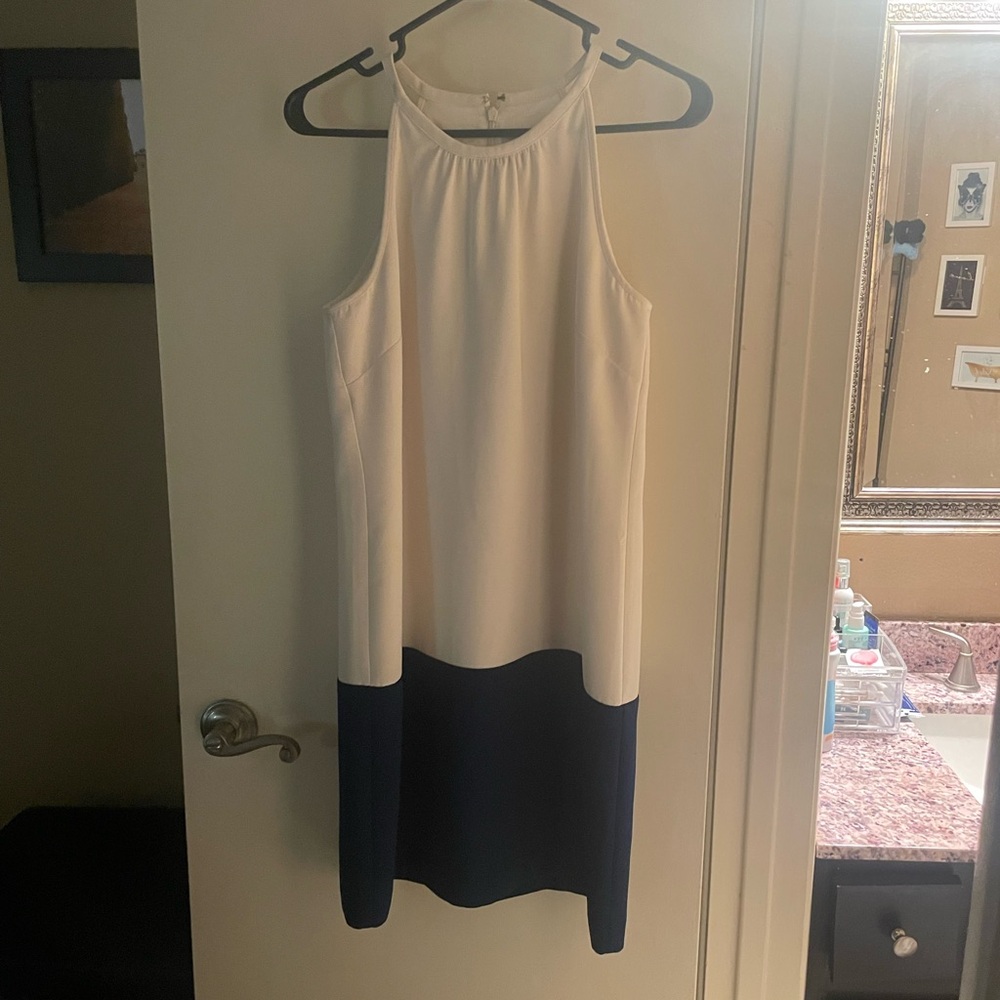 Banana Republic Cream and Blue 2 toned Mini Dress